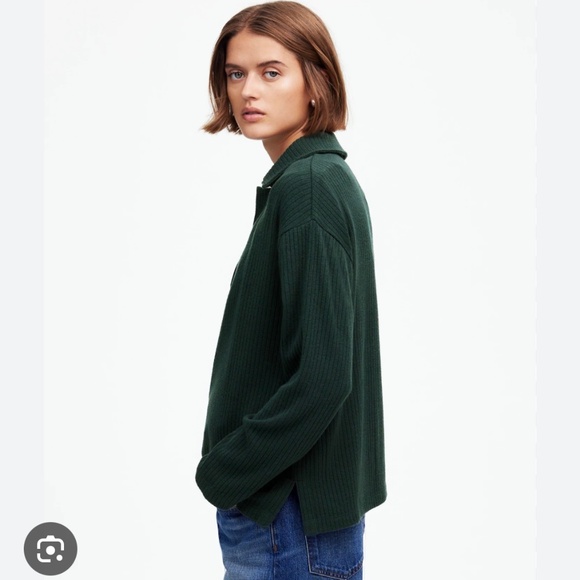 Madewell Relaxed Long Sleeve Polo Tee - Picture 3 of 8